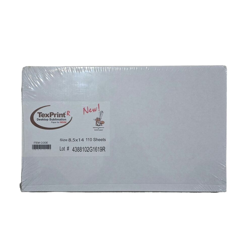 TexPrint Desktop Sublimination Paper 110 Sheets 8.5 x 14 Beaver Paper NWT